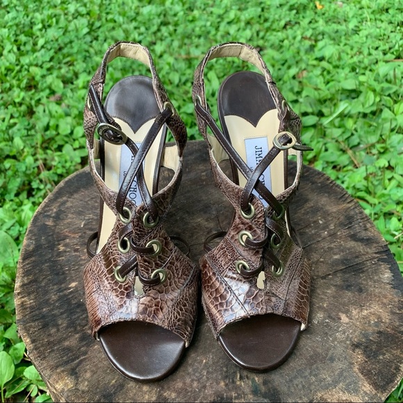 NWOB Jimmy Choo 081 Evita Exotic Gallus sandals - Picture 5 of 16